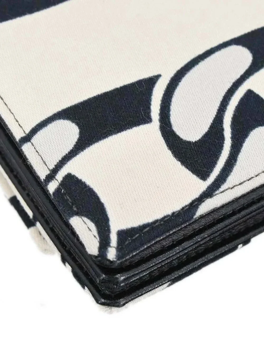 Chanel Beige Black Canvas Graphic Logo Mademoiselle Lock Shoulder Bag 168570